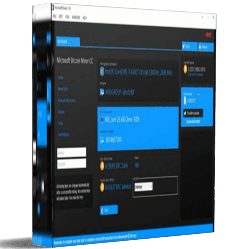 Microsoft Bitcoin Miner v6.7 (lifetime license) 2025