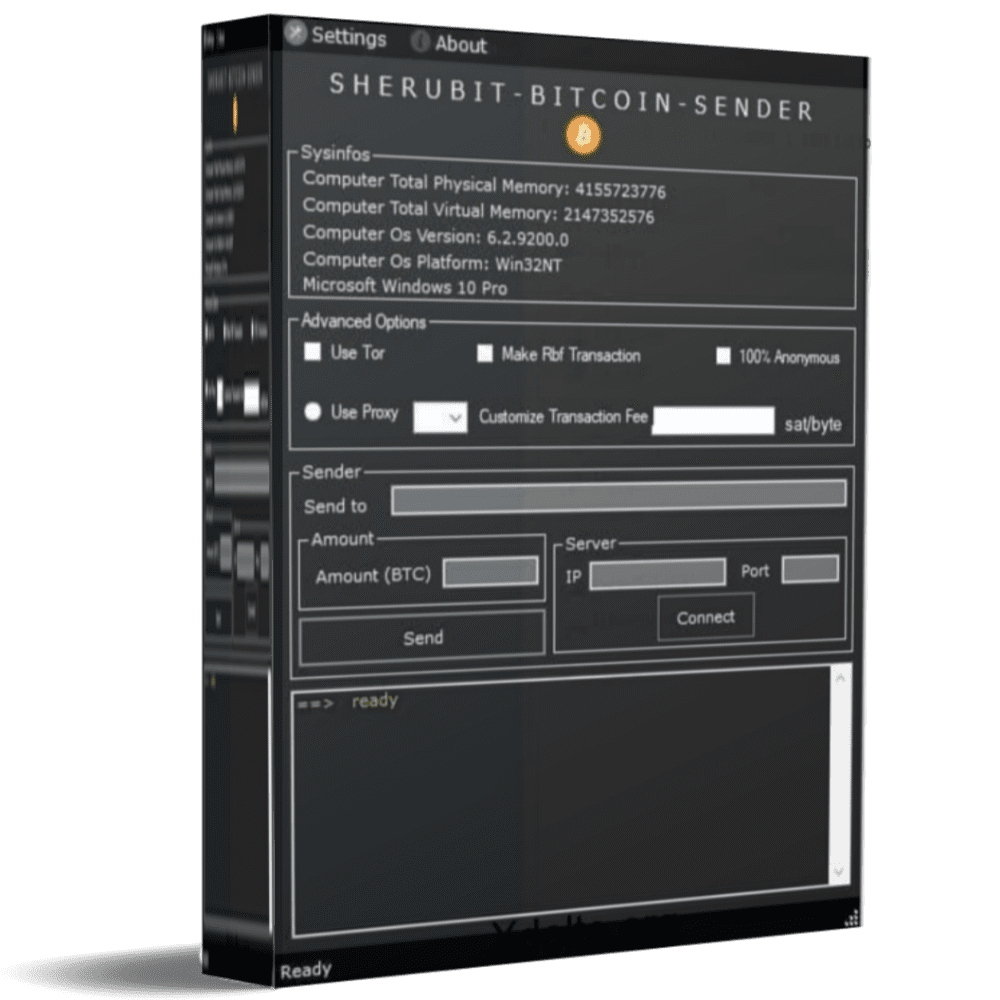 Sherubit Bitcoin Sender Pro 2025 (Send Confirmed Bitcoins) (Lifetime License)