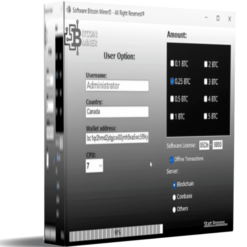 Bitcoin Miner V7 Premium Software Technology (1 Month license)